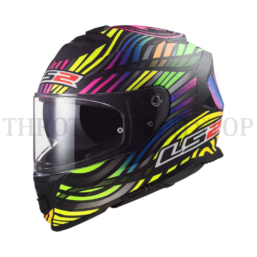 LS2 FF 800 STORM || POWER MATT BLACK RAINBOW