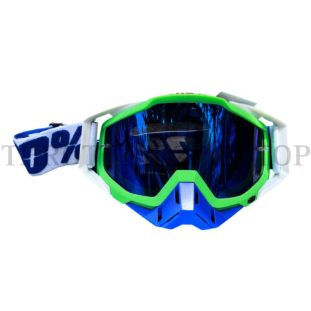 100% GOGGLES GREEN FRAME BLUE TINT